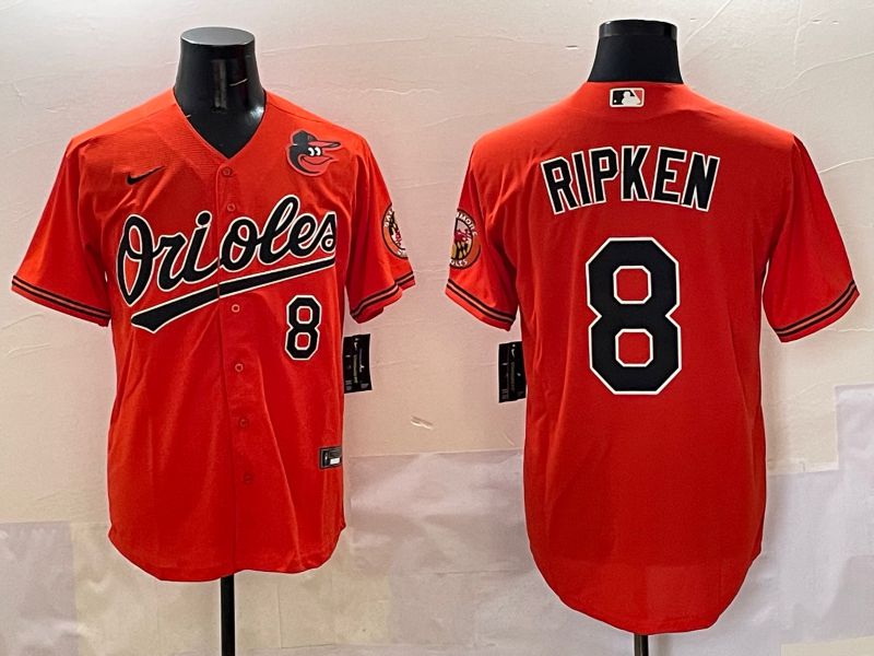 Men Baltimore Orioles 8 Ripken Orange Game 2025 Nike MLB Jersey style 5095